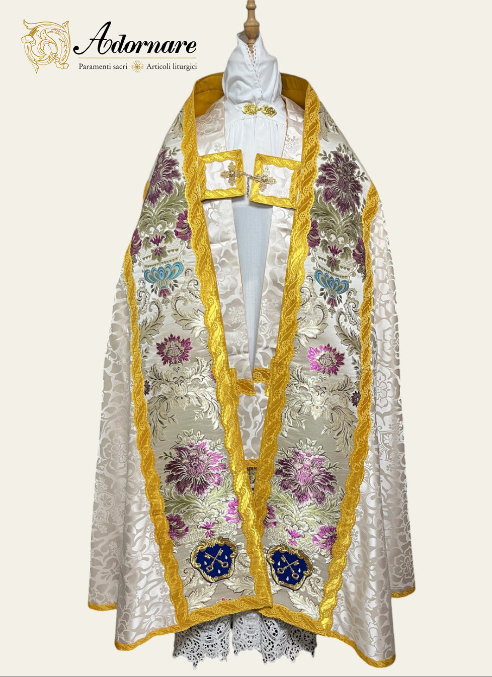 Custom vestments with embroidered FSSP emblem - Other custom emblems and stemma/coat of arms can also be realised