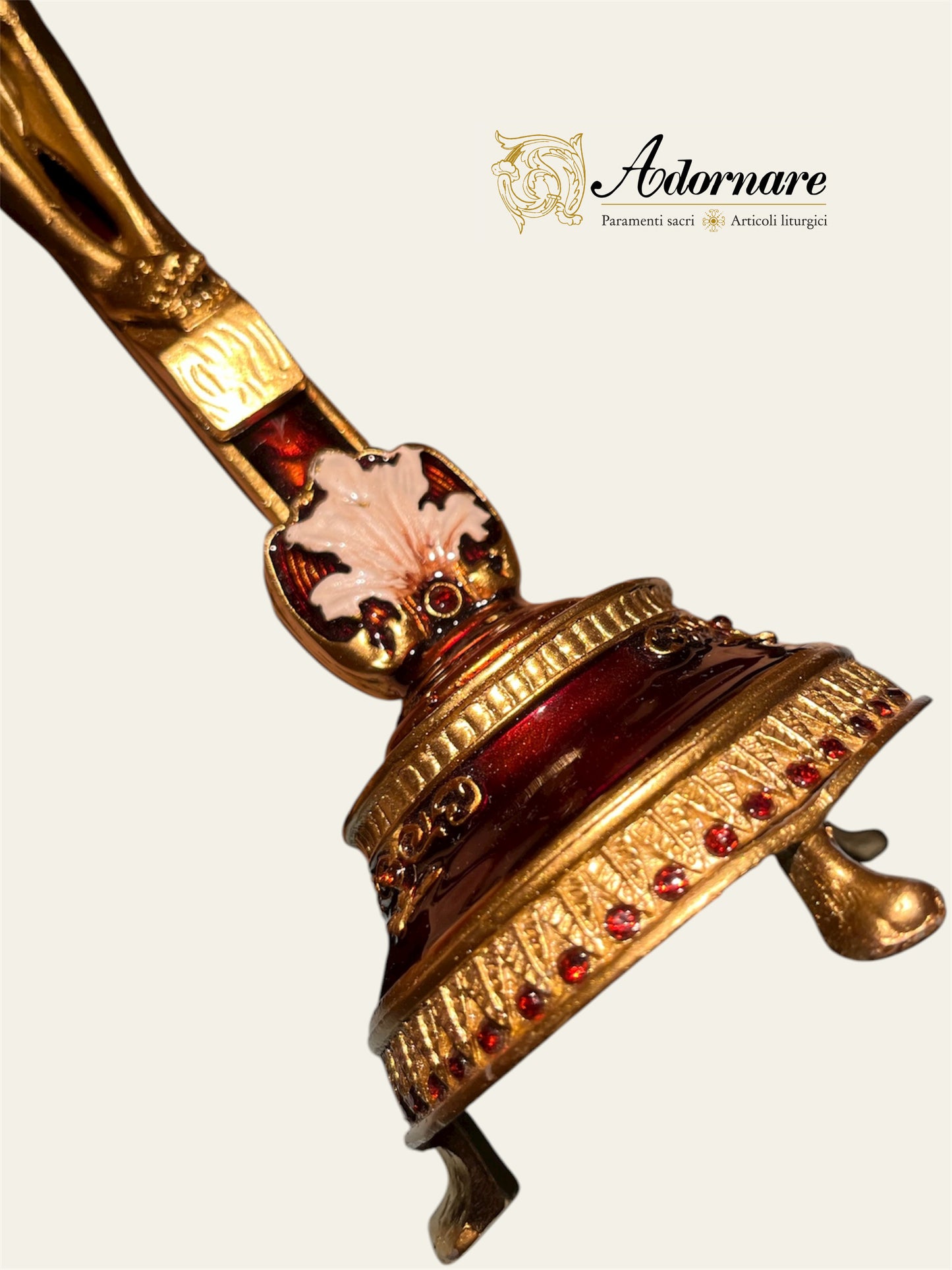 Dark Red Enamel Altar Crucifix, baroque style