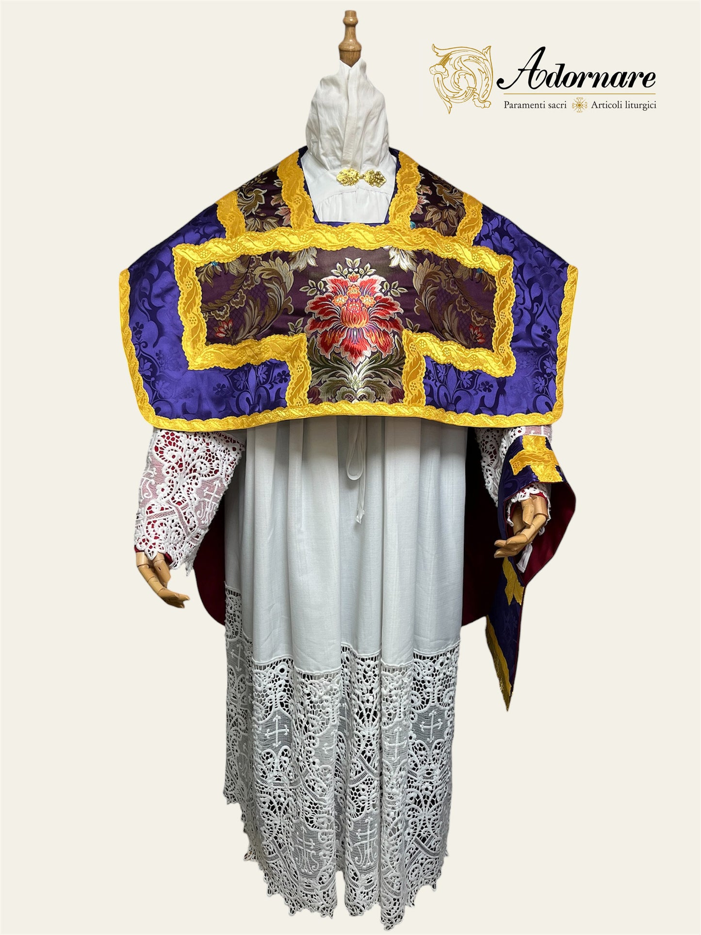 Folded chasubles & broad stole Solemn Mass Set in St Philip Neri cut/Pianete Plicate e Stolone San Filippo