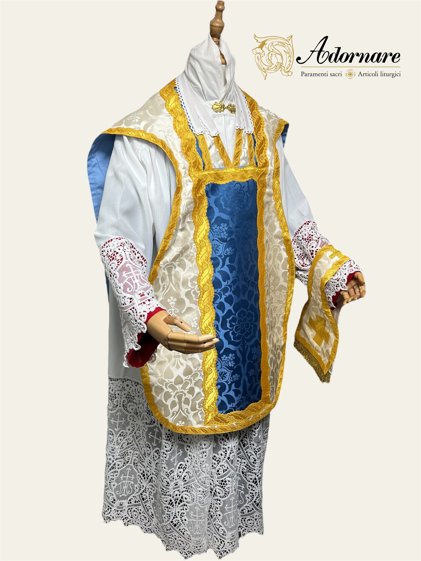 "Ave Maria" French-cut Roman Chasuble Low Mass Set / Pianeta Francese "Ave Maria"