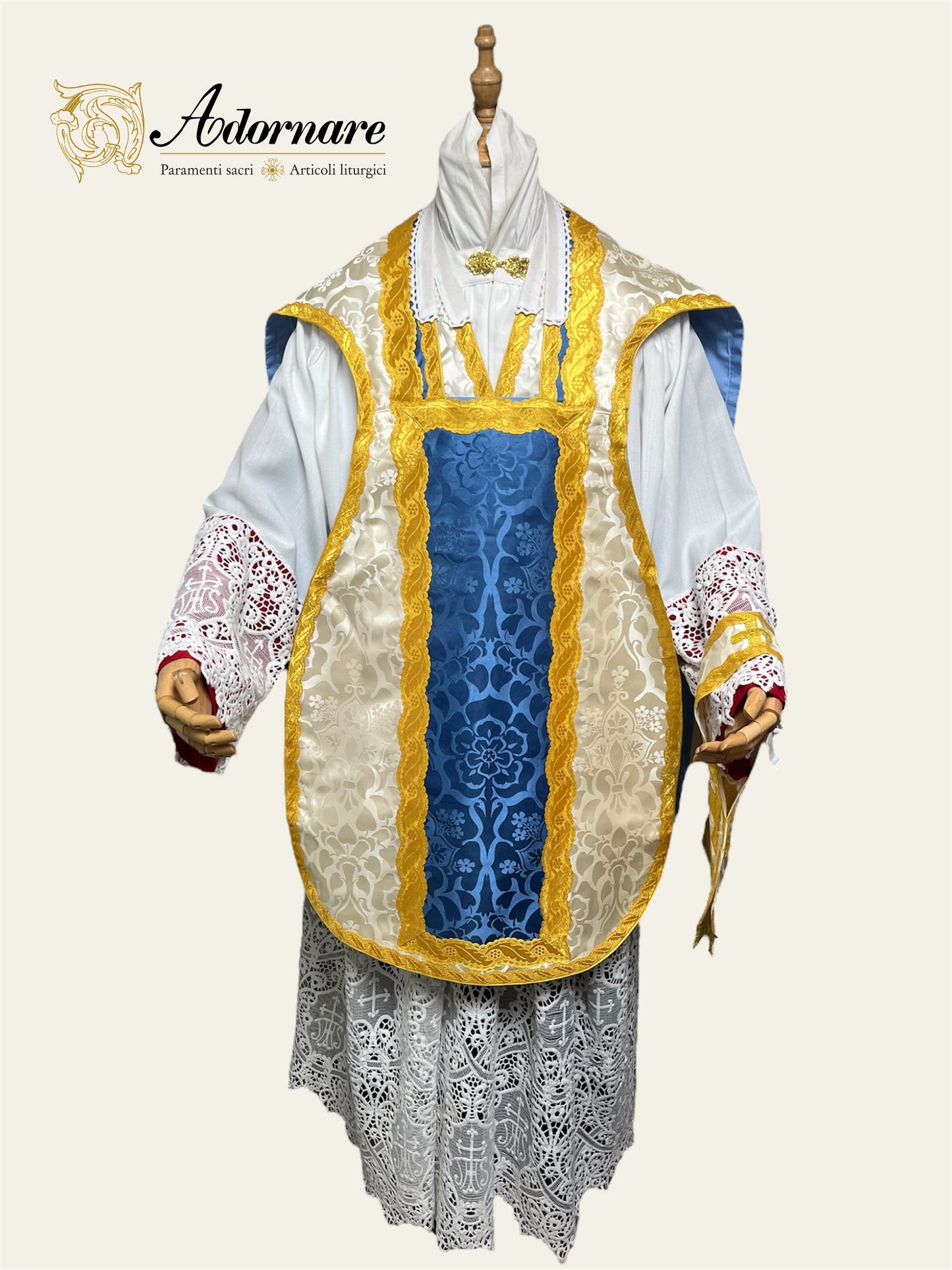 "Ave Maria" French-cut Roman Chasuble Low Mass Set / Pianeta Francese "Ave Maria"