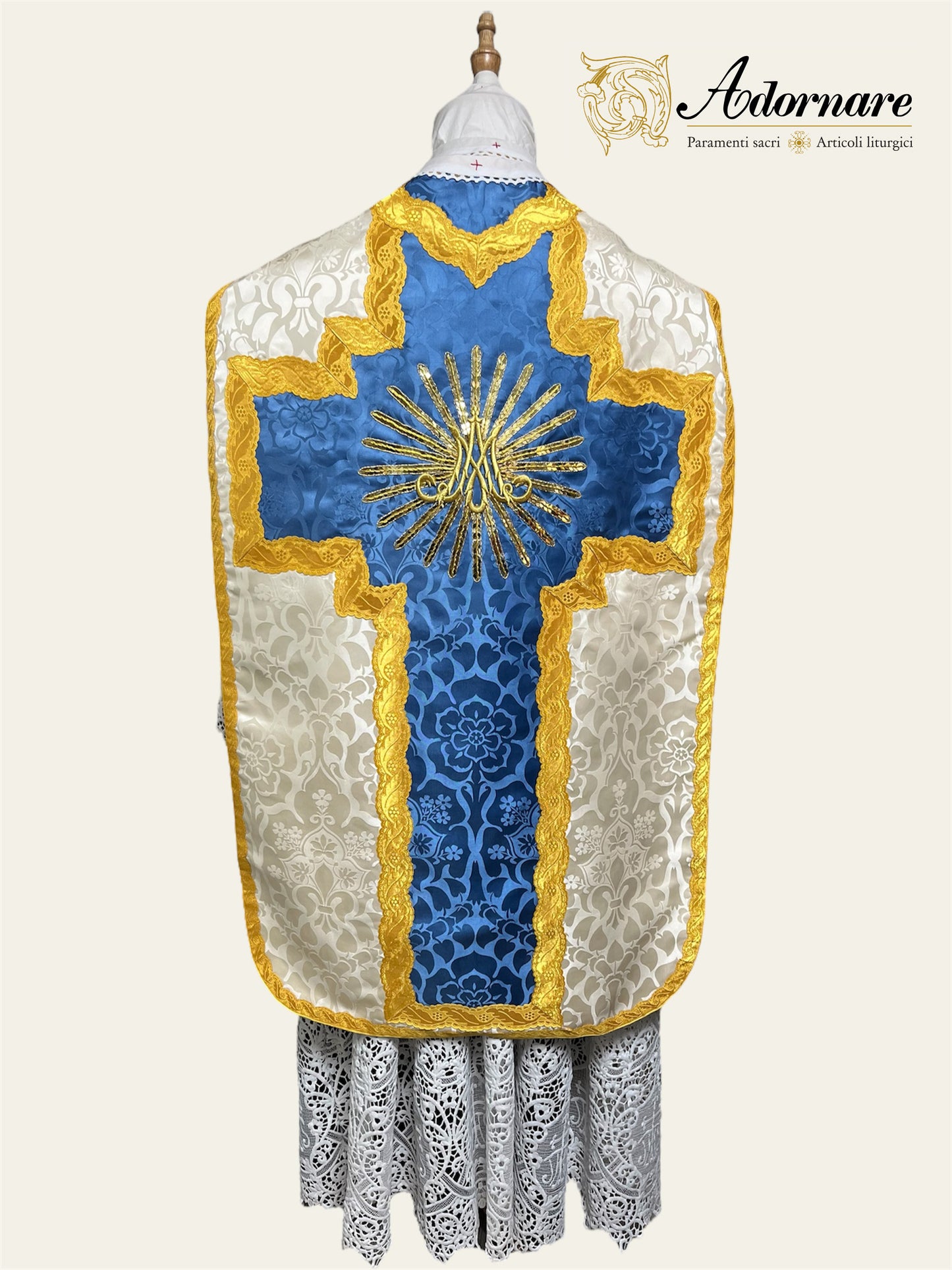 "Ave Maria" French-cut Roman Chasuble Low Mass Set / Pianeta Francese "Ave Maria"