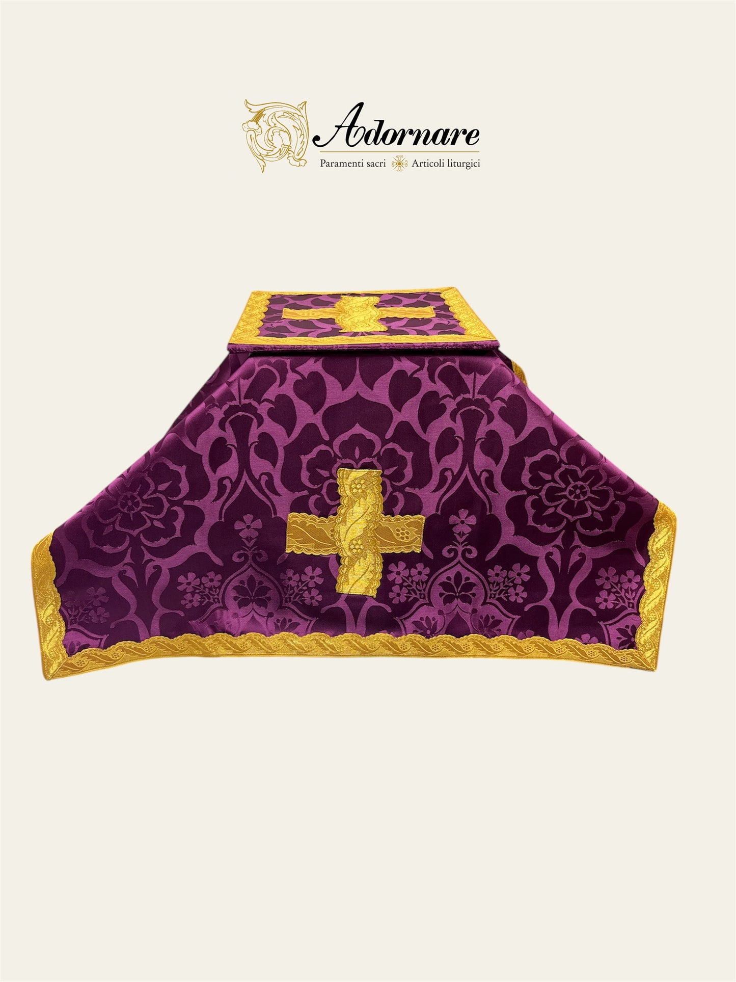 Damask Folded chasubles & broad stole Solemn Mass Set in French Style /Pianete Plicate e Stolone Francese Damasco