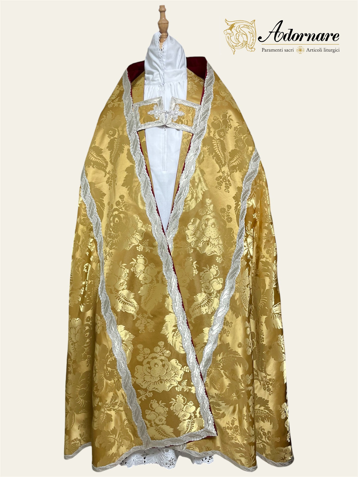 Roman Cope in Italian Gold Silk Damask