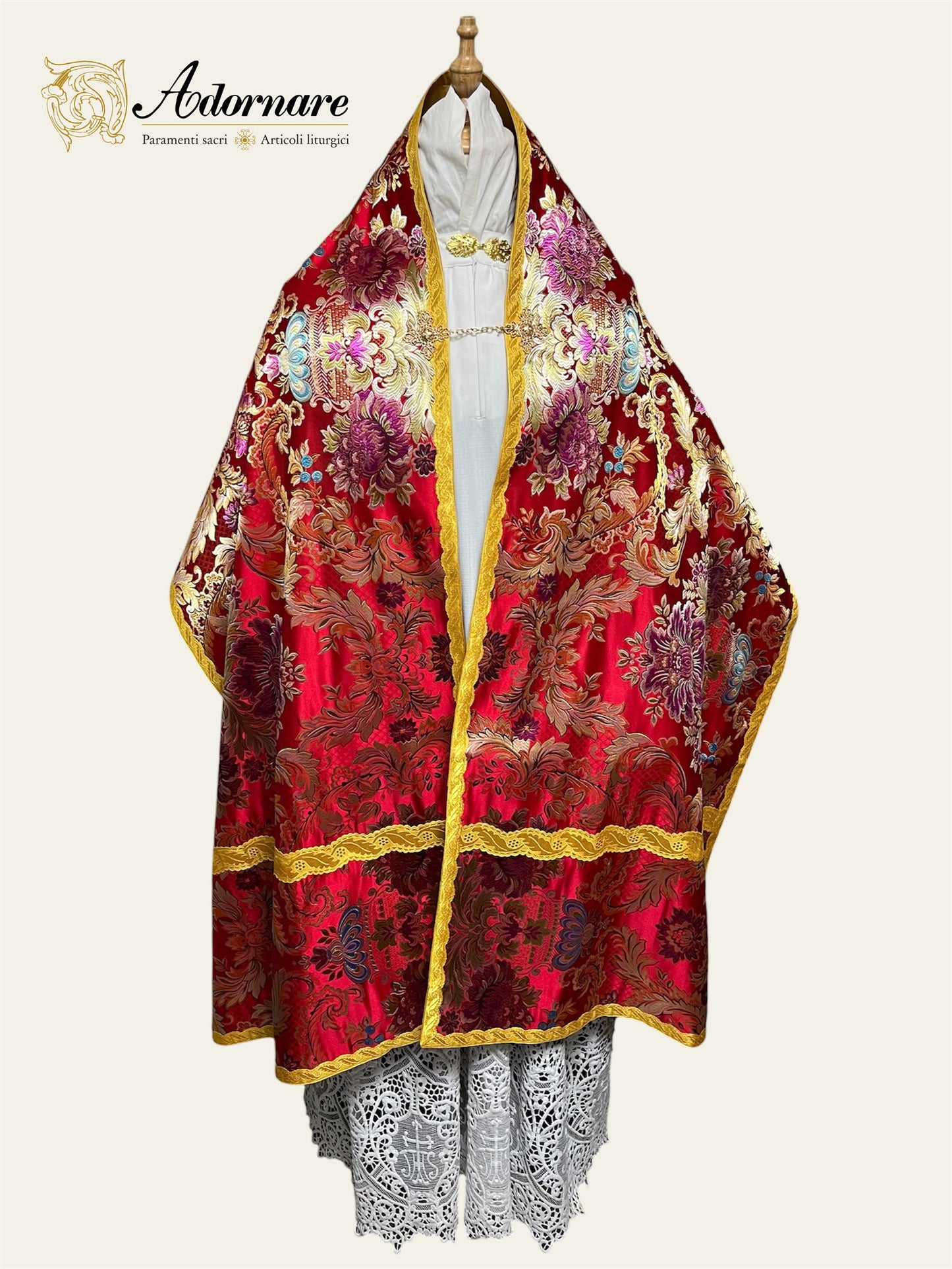 Roman-style Humeral veil in floral brocade / Velo Omerale Romano in Broccato