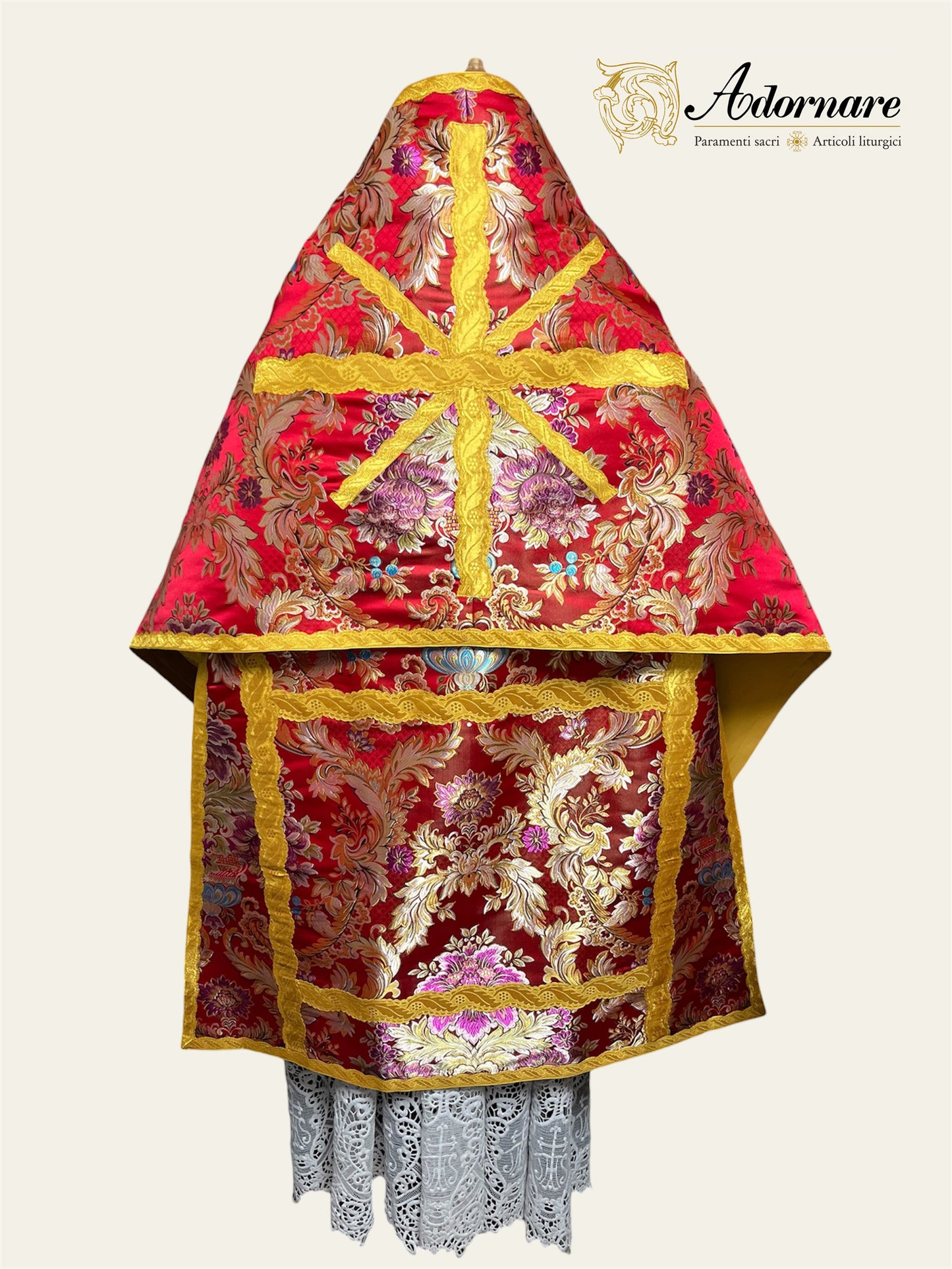 Roman-style Humeral veil in floral brocade / Velo Omerale Romano in Broccato