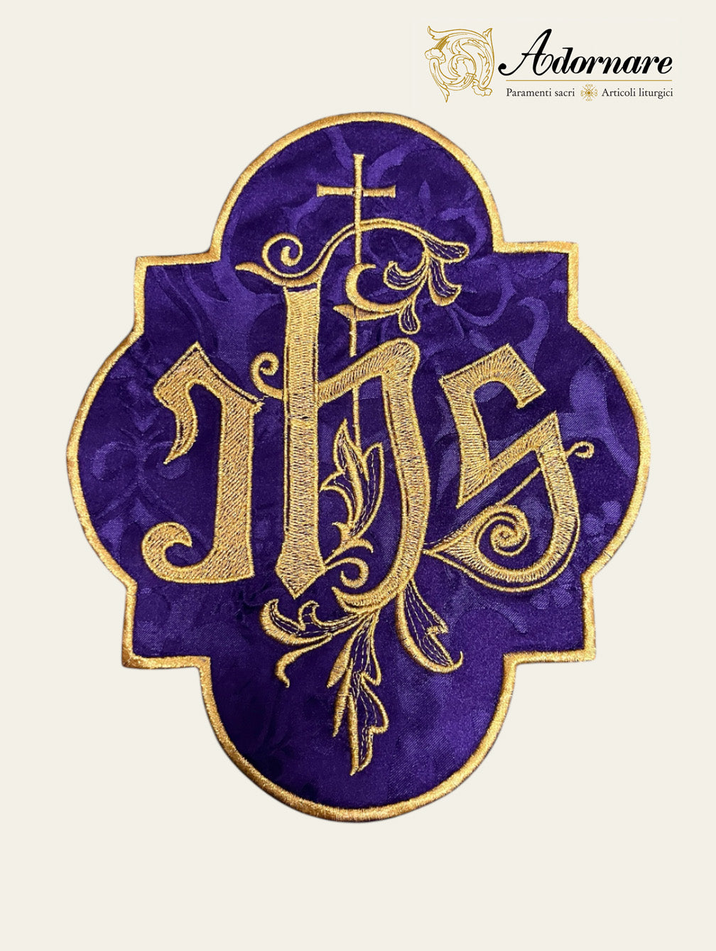 IHS & Marian machine-embroidered appliqué / Applicazione "IHS" e "Ave Maria"