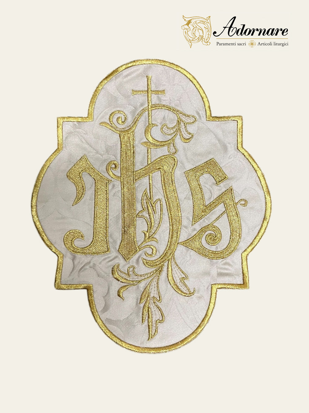 IHS & Marian machine-embroidered appliqué / Applicazione "IHS" e "Ave Maria"