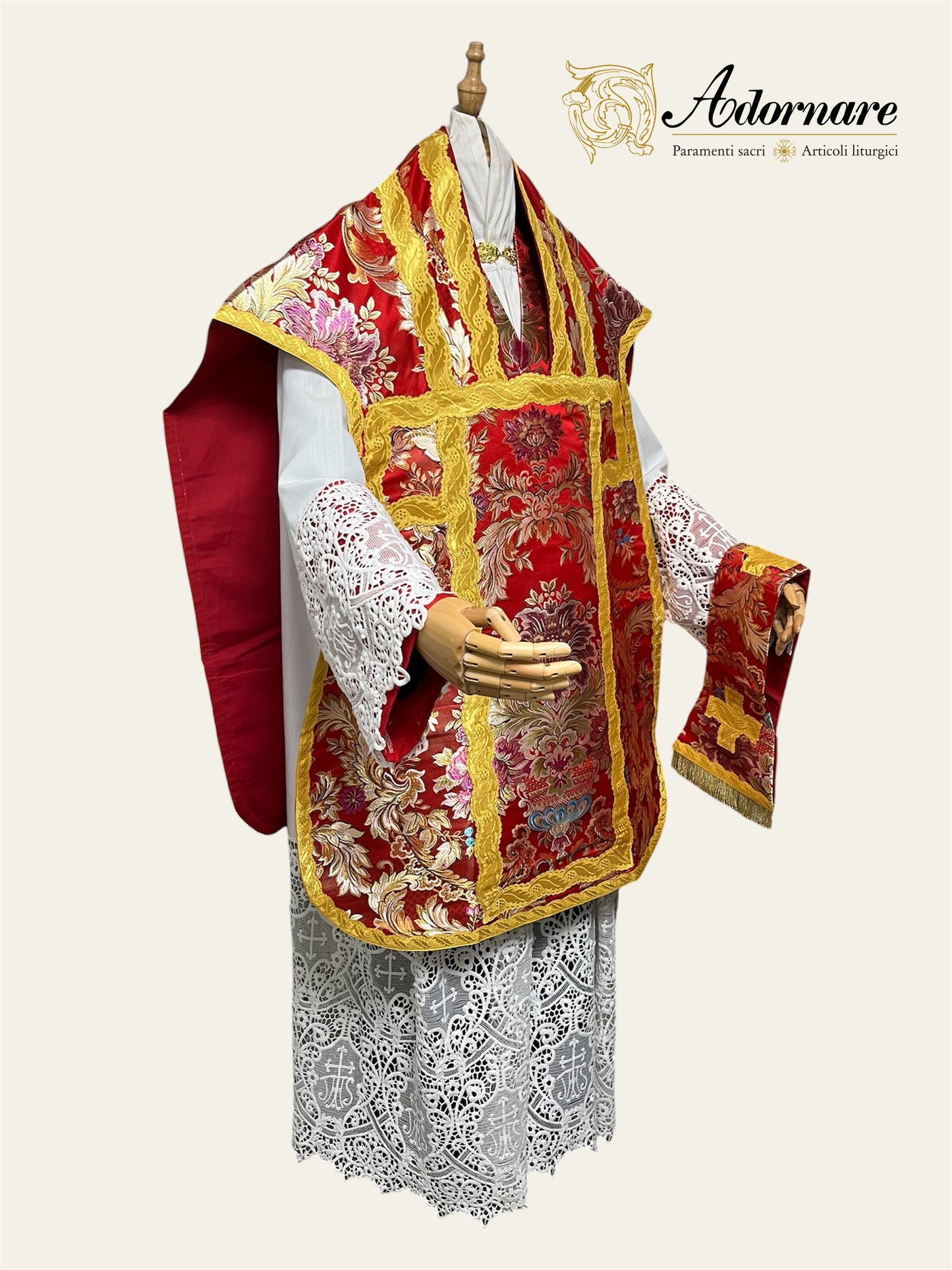 Italian Floral Brocade Roman Chasuble - Low Mass Set / Pianeta Romana Broccato