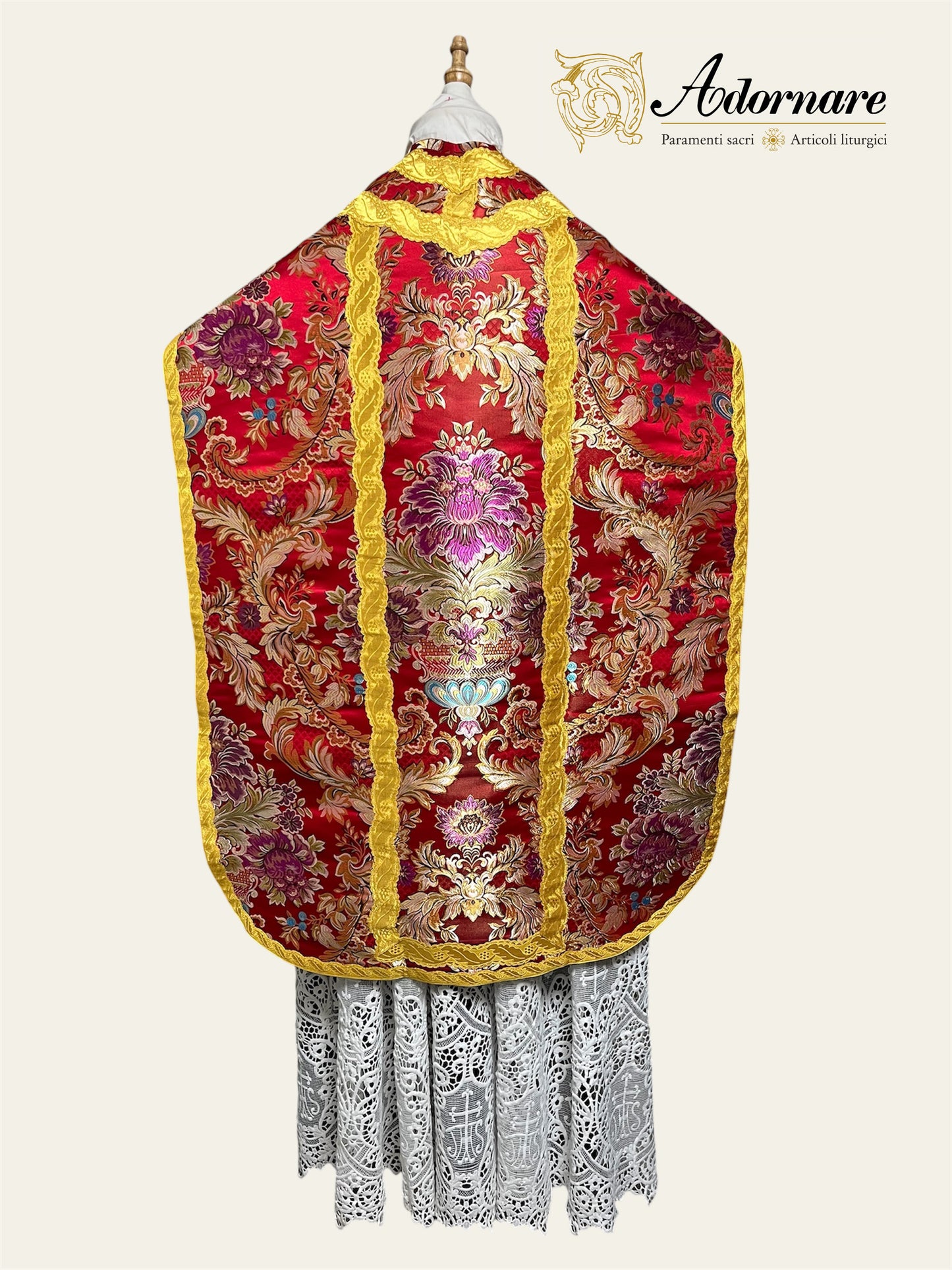 Italian Floral Brocade Roman Chasuble - Low Mass Set / Pianeta Romana Broccato