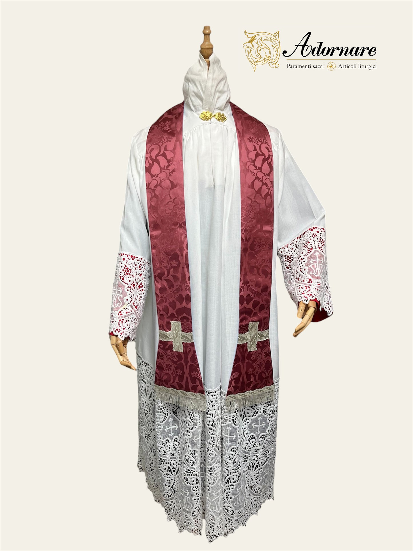 Contemporary Roman-cut Damask Roman Chasuble Low Mass Set / Pianeta Romana Damasco