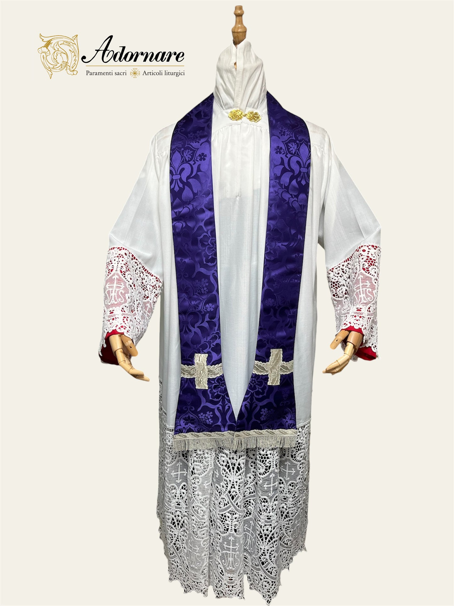 Damask St Philip Neri Chasuble Low Mass Set / Pianeta San Filippo in Damasco