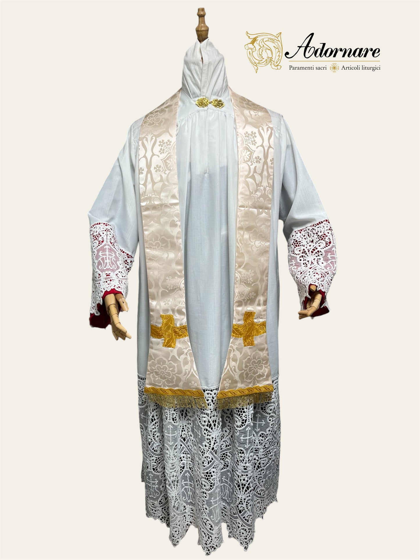 "Marian" Damask St Philip Neri Chasuble Low Mass Set / Pianeta San Filippo Mariana in Damasco