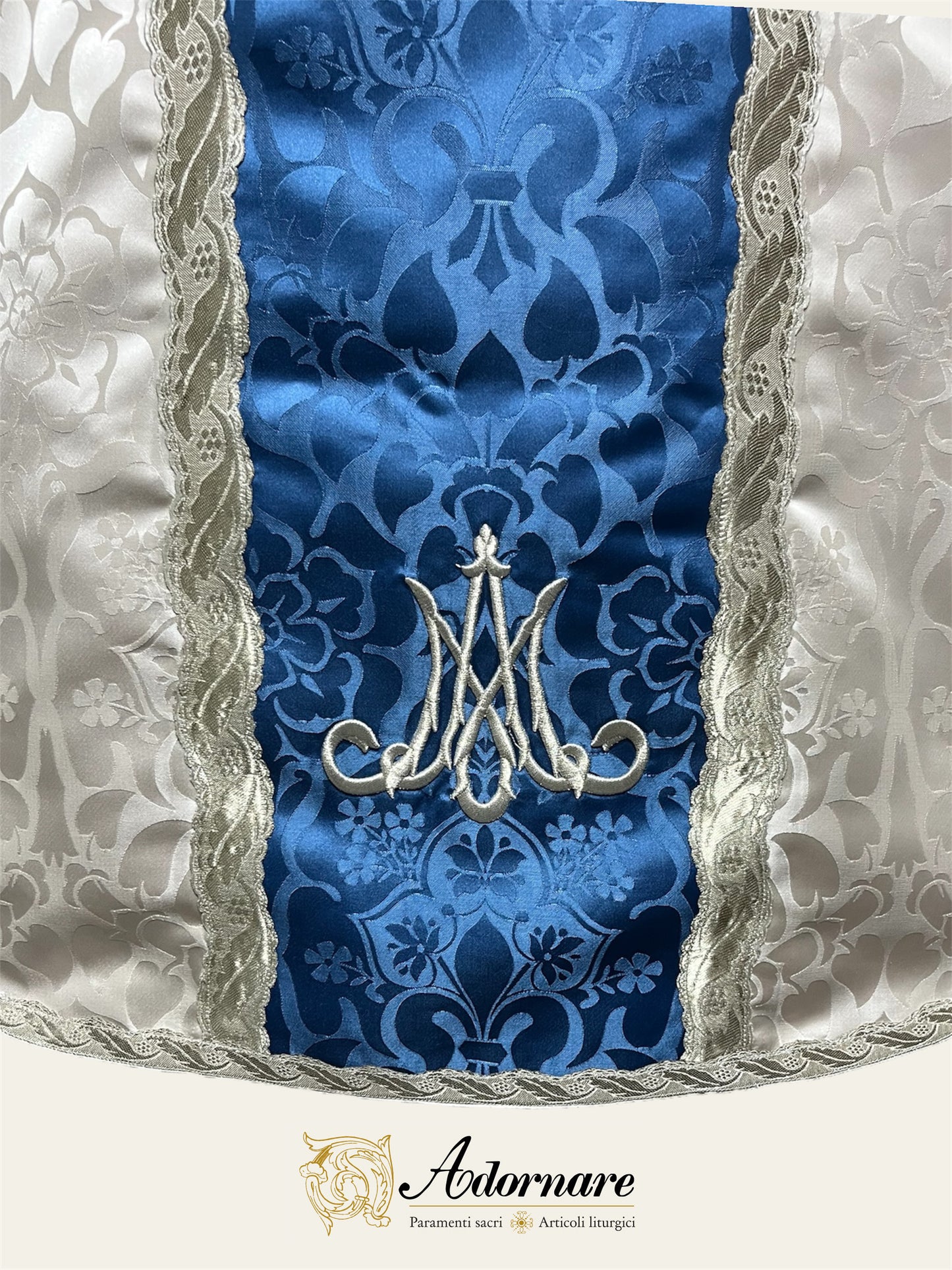 "Marian" Damask St Philip Neri Chasuble Low Mass Set / Pianeta San Filippo Mariana in Damasco