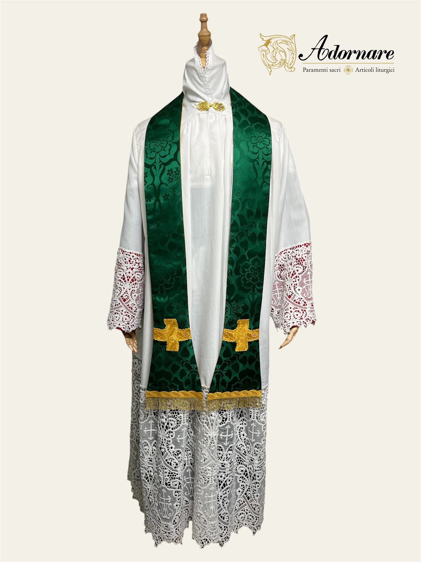 Italian Roman Stole for priests / Stola Romana Damasco