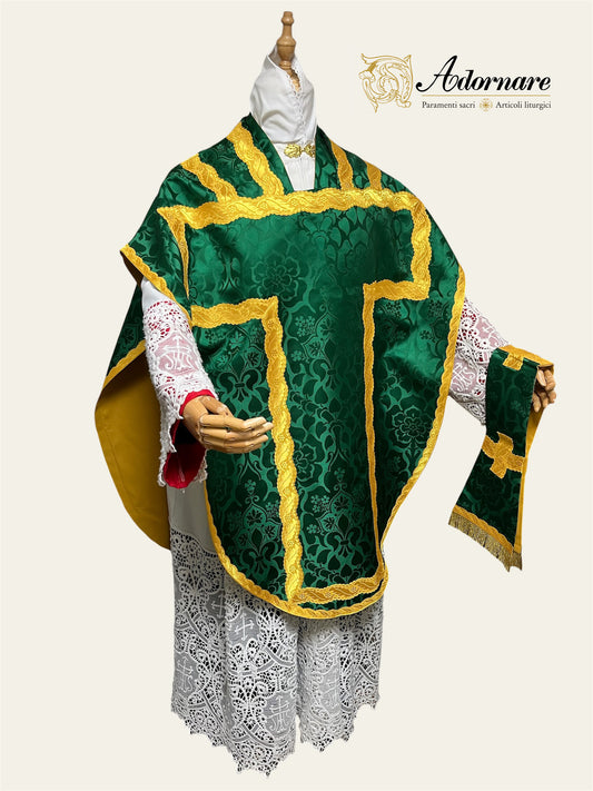 Damask St Philip Neri Chasuble Low Mass Set / Pianeta San Filippo in Damasco