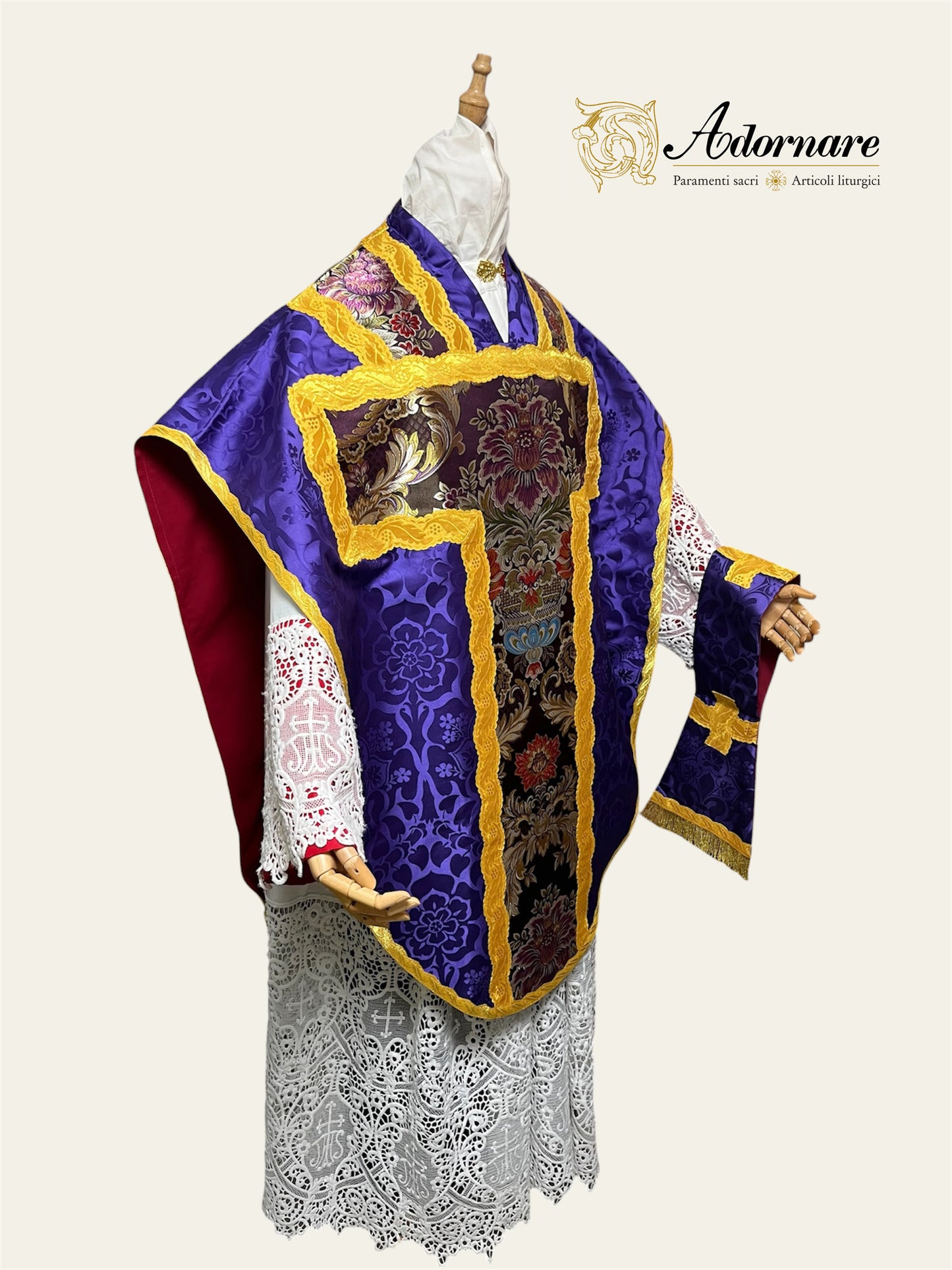 Folded chasubles & broad stole Solemn Mass Set in St Philip Neri cut/Pianete Plicate e Stolone San Filippo