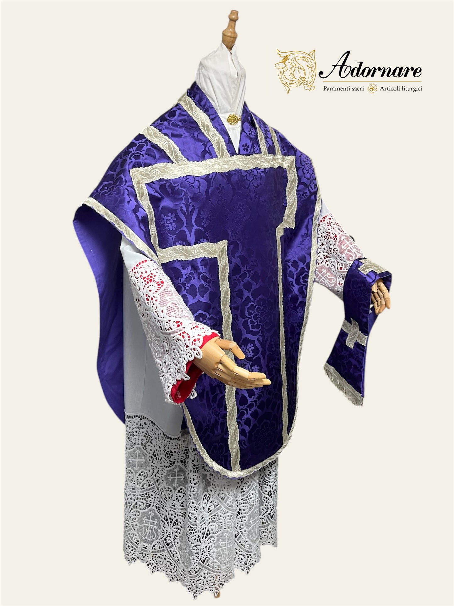 Damask St Philip Neri Chasuble Low Mass Set / Pianeta San Filippo in Damasco