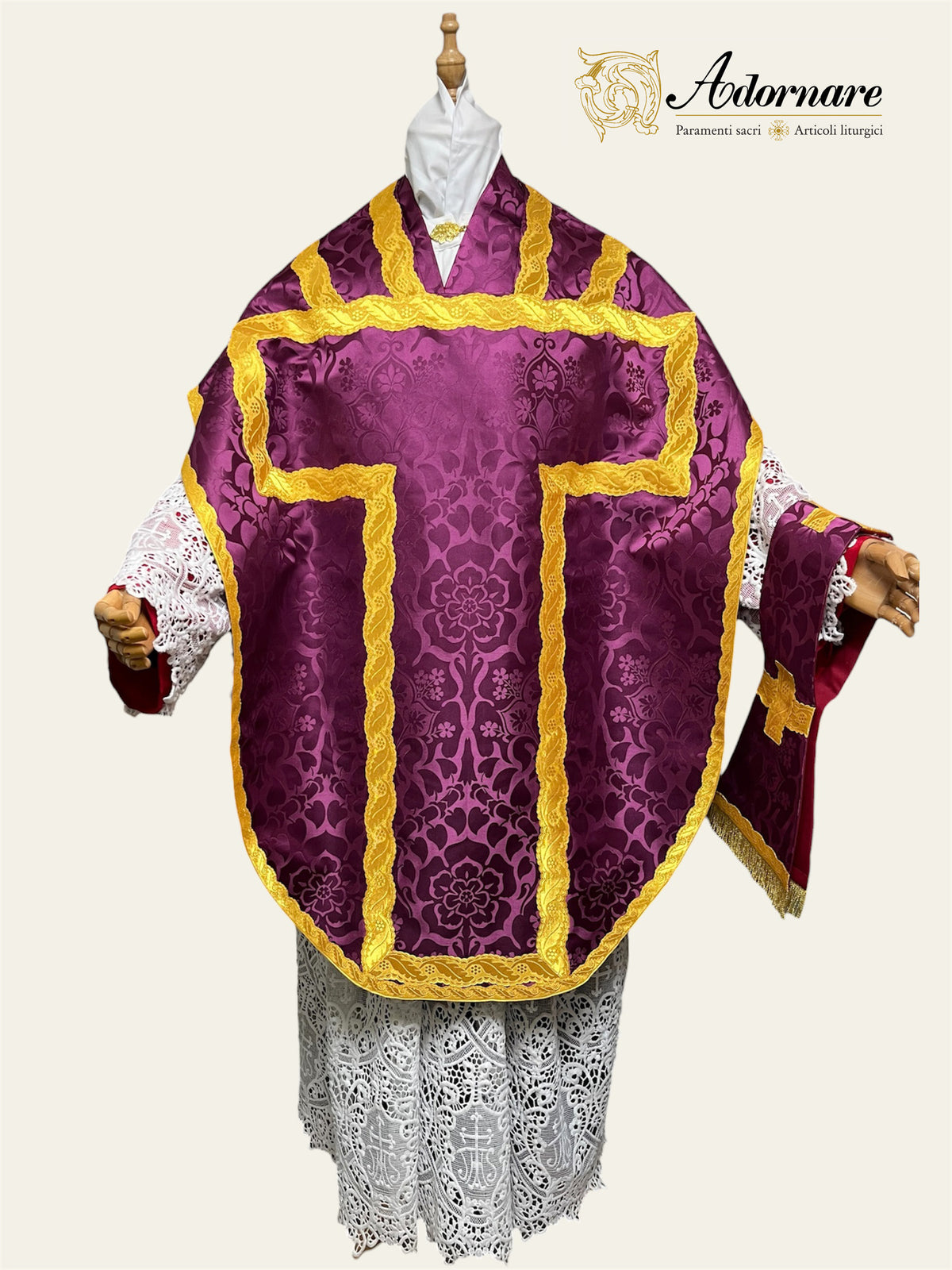 Damask St Philip Neri Chasuble Low Mass Set / Pianeta San Filippo in Damasco