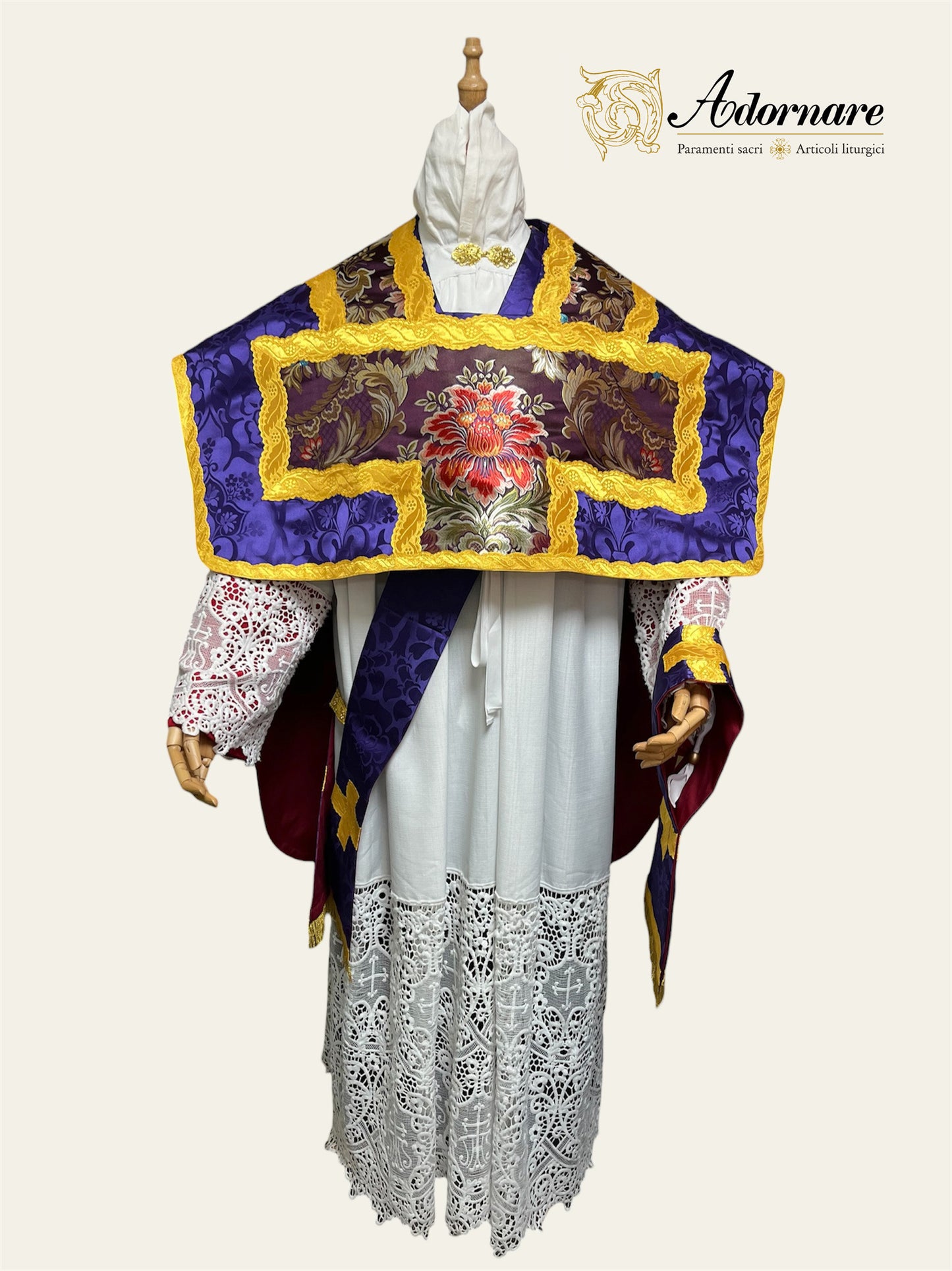 Folded chasubles & broad stole Solemn Mass Set in St Philip Neri cut/Pianete Plicate e Stolone San Filippo