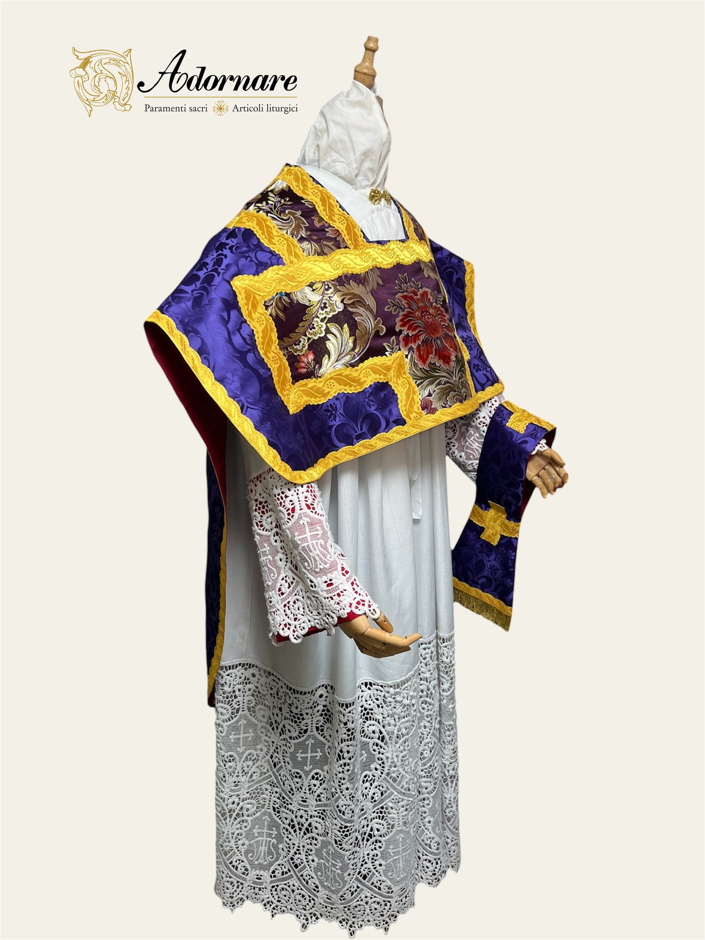 Folded chasubles & broad stole Solemn Mass Set in St Philip Neri cut/Pianete Plicate e Stolone San Filippo