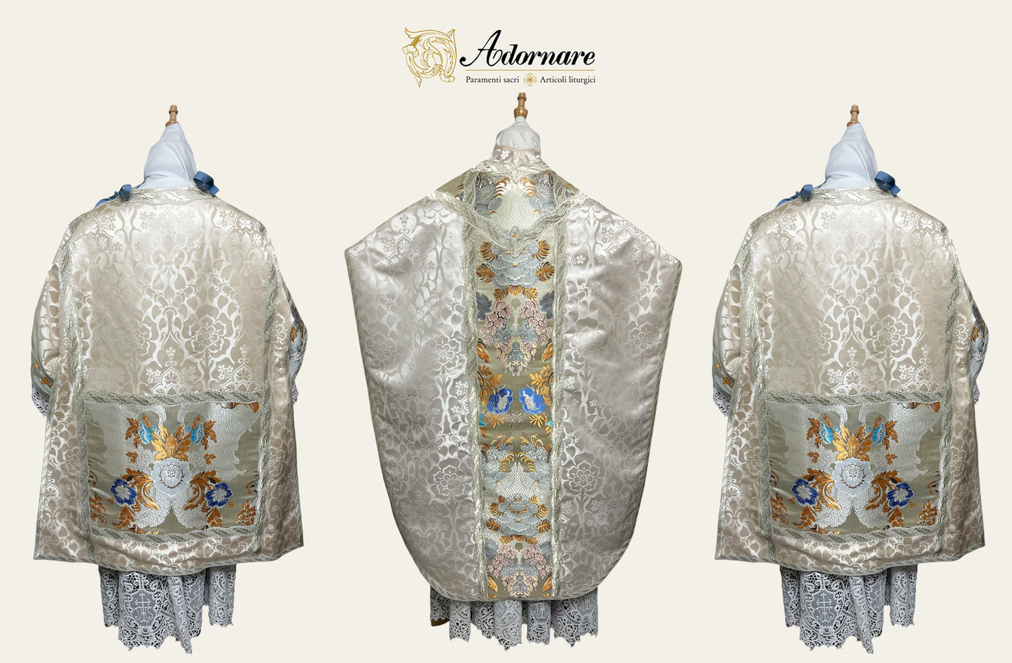 St Philip Neri Solemn Mass Set in damask with floral brocade panels