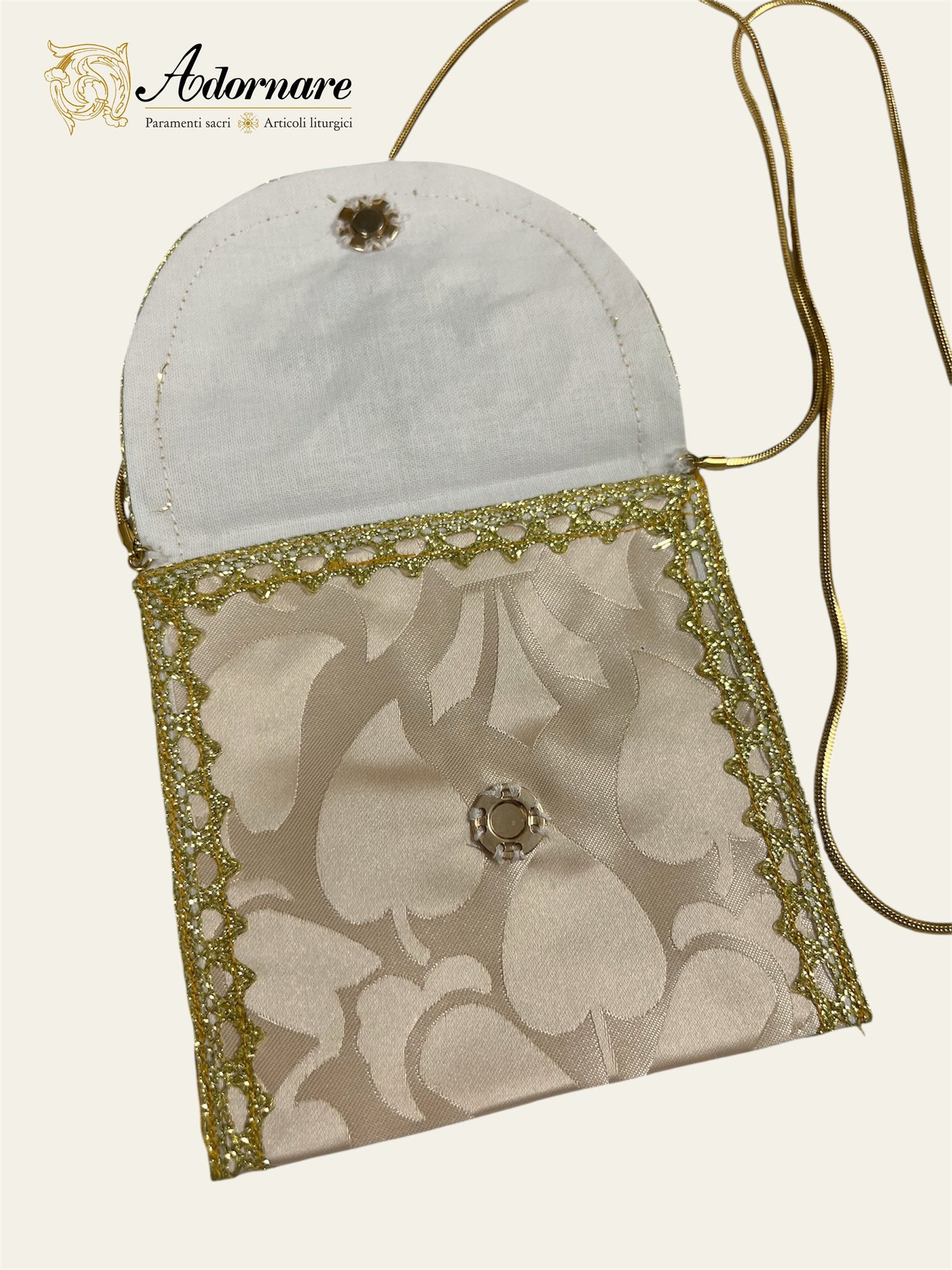 Burse for pyx, traditional model with embroidered ornate cross