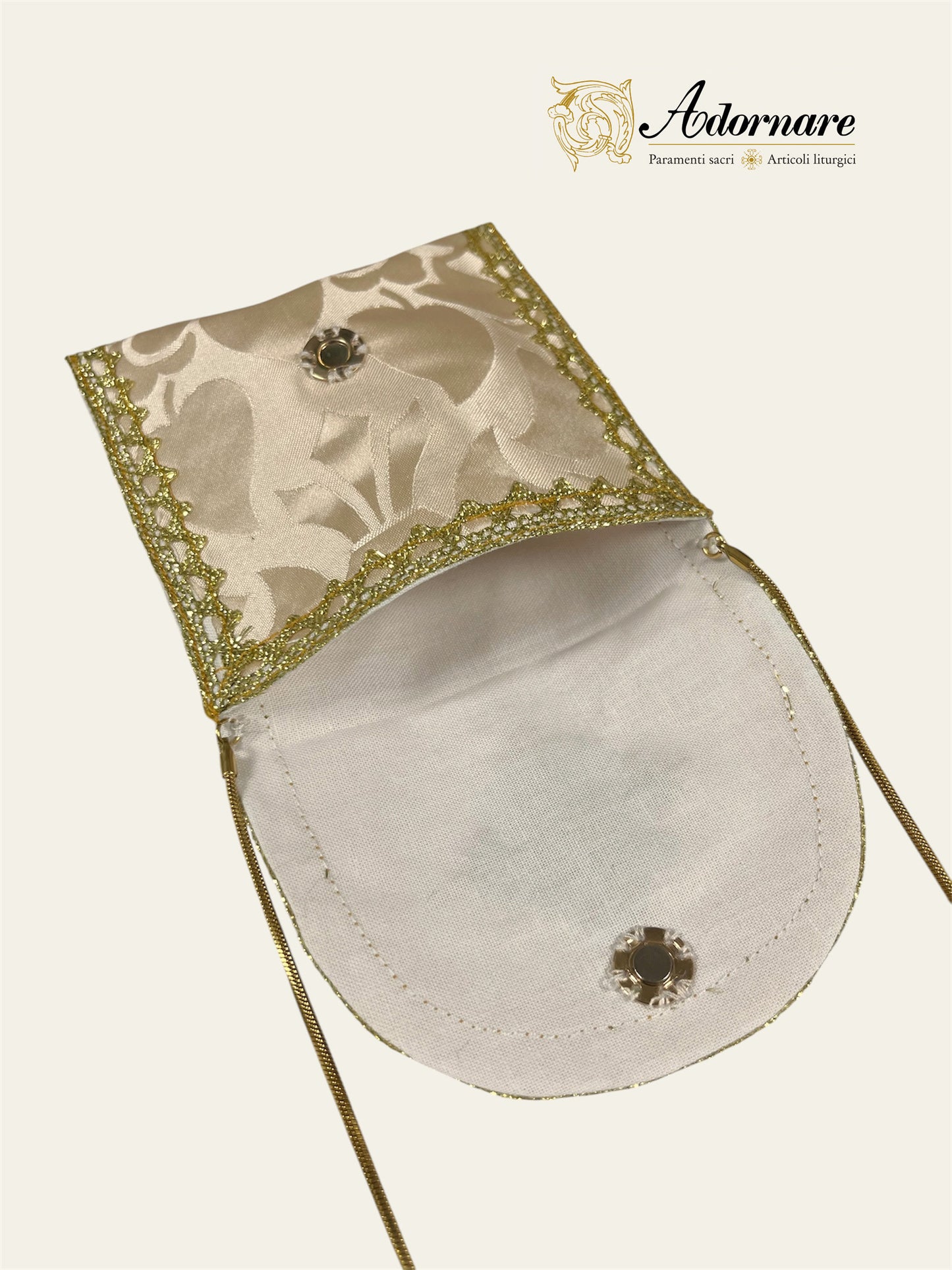 Burse for pyx, traditional model with embroidered ornate cross