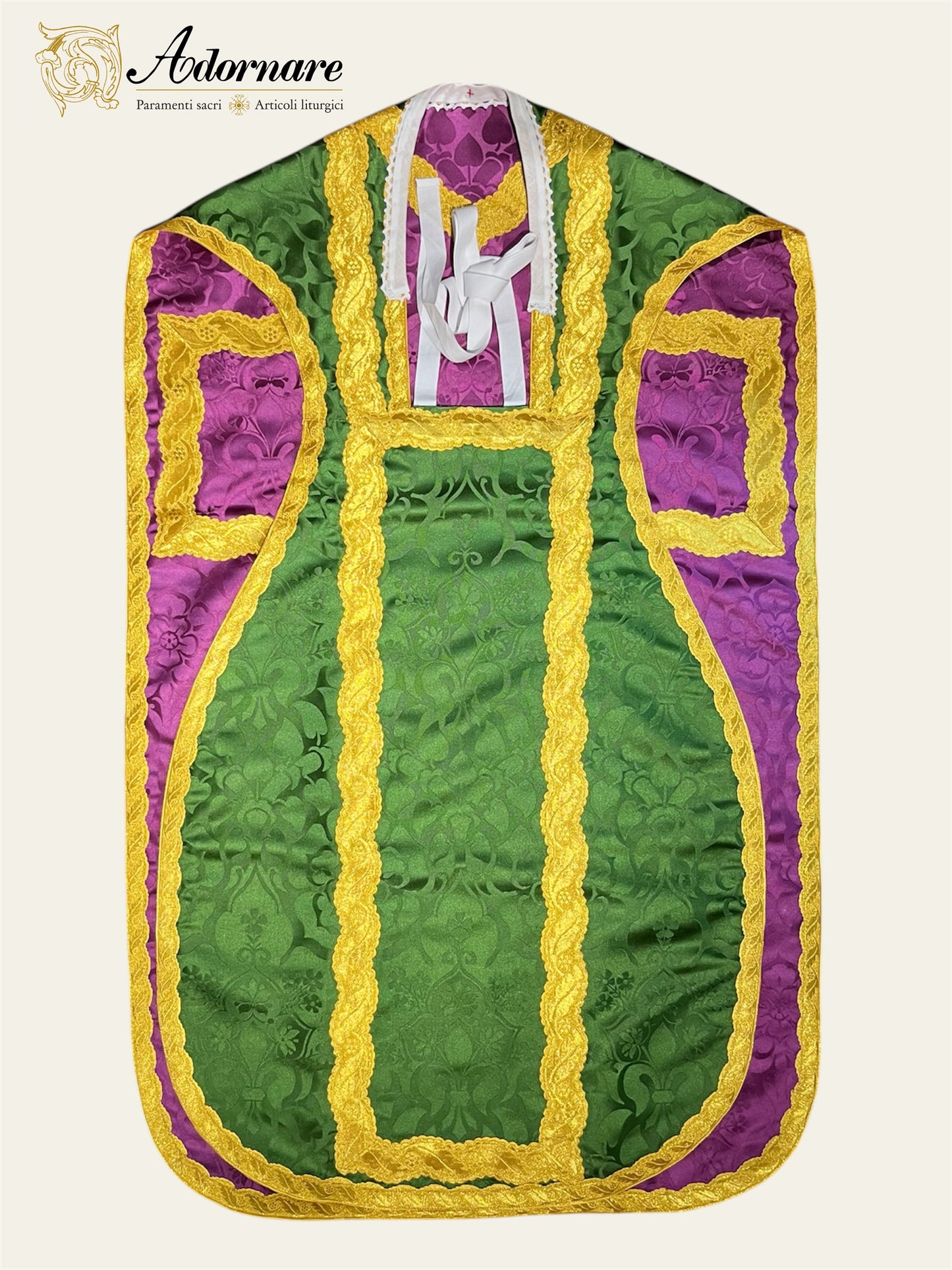 Damask Reversible French Travel Set (Green/Roman Purple) / Pianeta Francese bicolore in damasco (Copy)