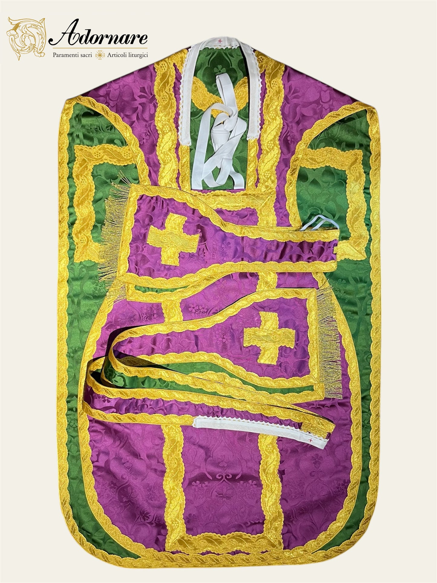 Damask Reversible French Travel Set (Green/Roman Purple) / Pianeta Francese bicolore in damasco (Copy)