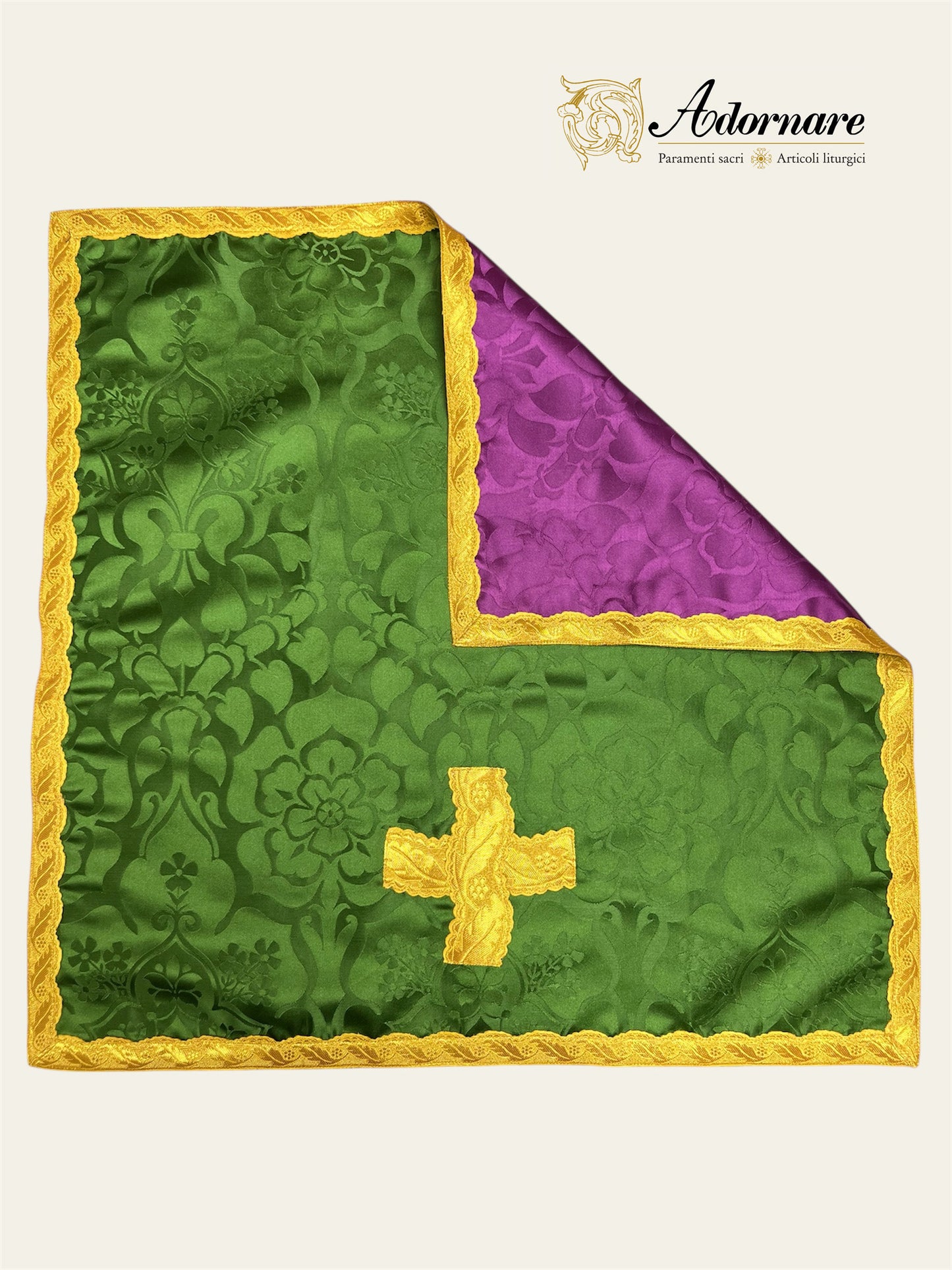 Damask Reversible French Travel Set (Green/Roman Purple) / Pianeta Francese bicolore in damasco (Copy)