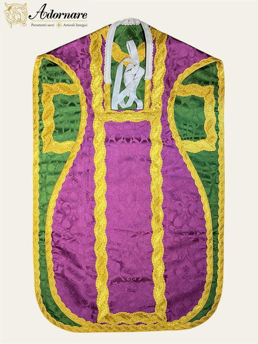 Damask Reversible French Travel Set (Green/Roman Purple) / Pianeta Francese bicolore in damasco (Copy)
