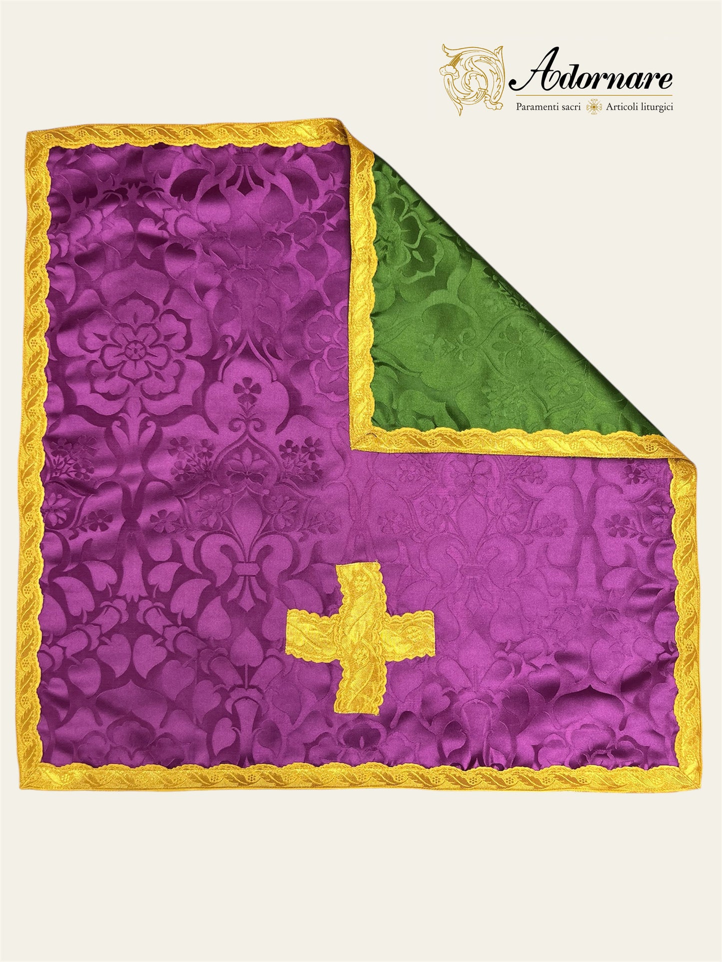Damask Reversible French Travel Set (Green/Roman Purple) / Pianeta Francese bicolore in damasco (Copy)