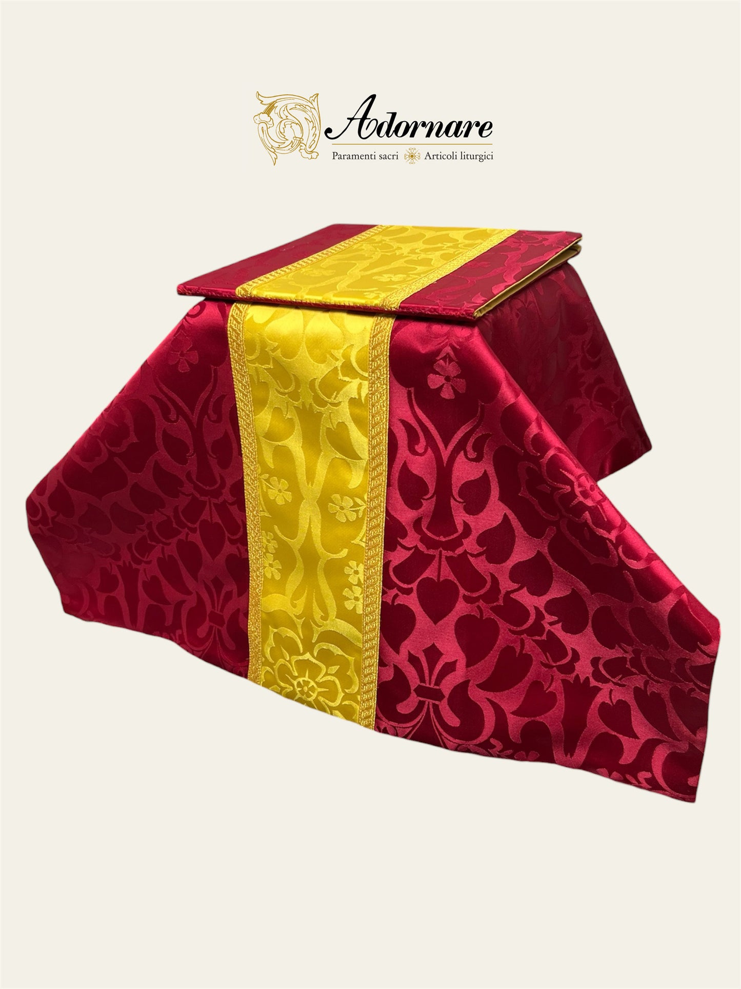 Damask semi-gothic chasuble with insert - Low Mass Set / Casule semi-gotica Damasco con inserti