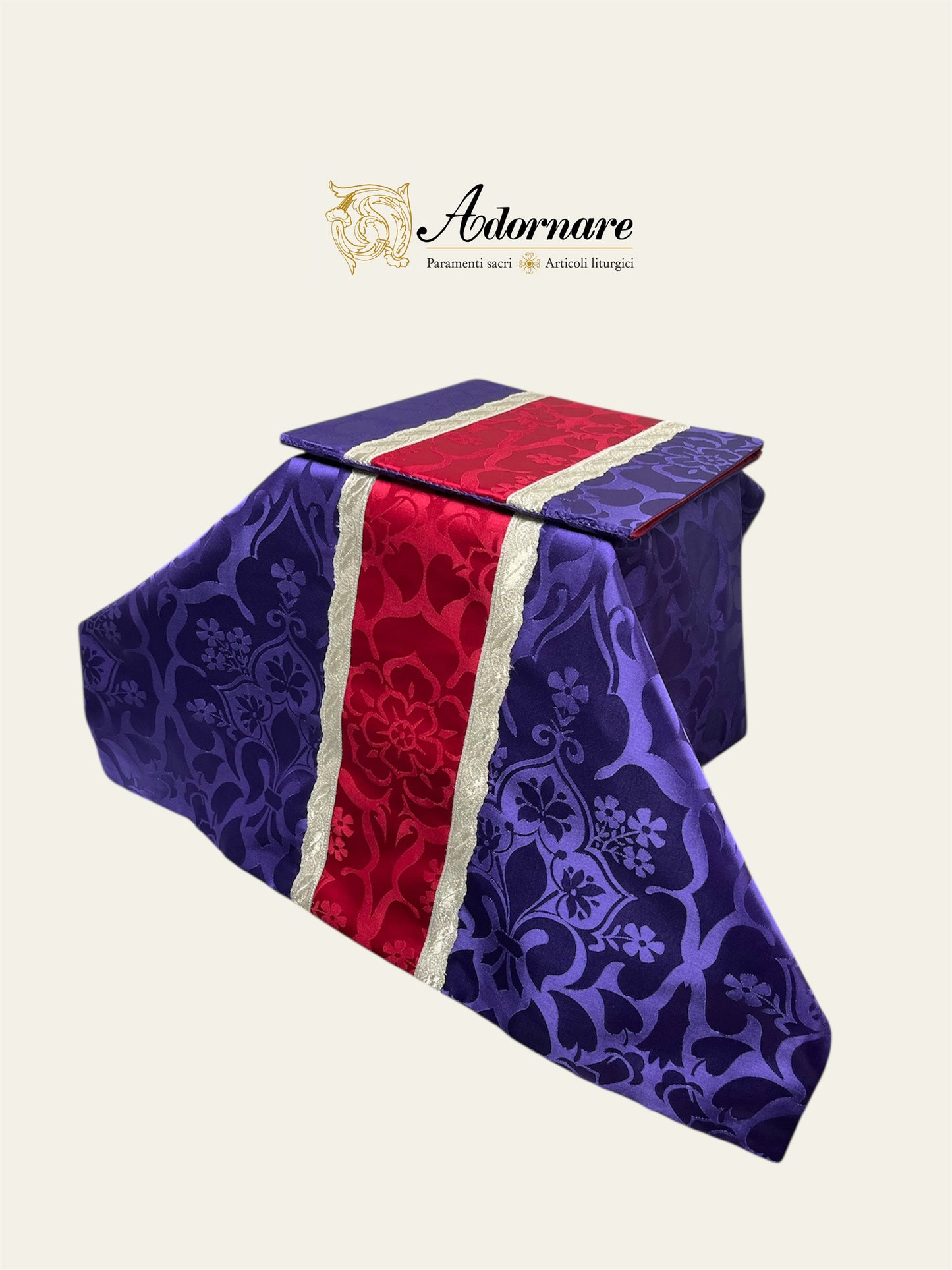 Damask semi-gothic chasuble with insert (wavy gallons) - Low Mass Set / Casule semi-gotica Damasco con inserti