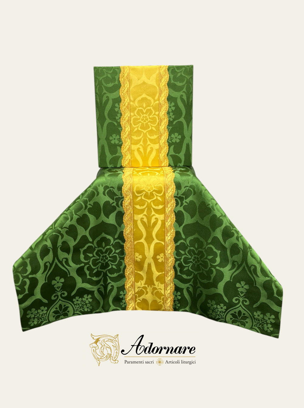 Damask semi-gothic chasuble with insert (wavy gallons) - Low Mass Set / Casule semi-gotica Damasco con inserti
