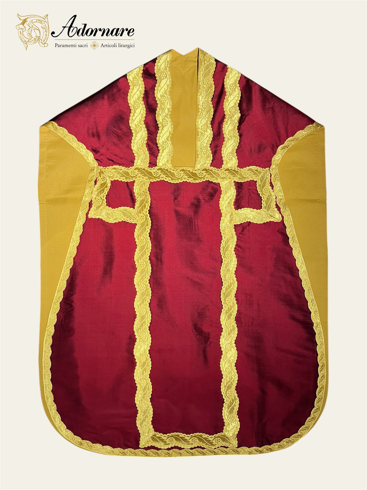 Silk Dupioni Italian-cut Roman Chasuble - Low Mass Set / Pianeta Romana in Seta