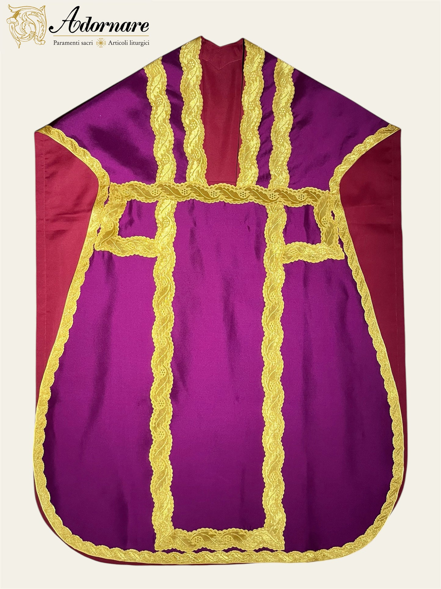 Silk Dupioni Italian-cut Roman Chasuble - Low Mass Set / Pianeta Romana in Seta