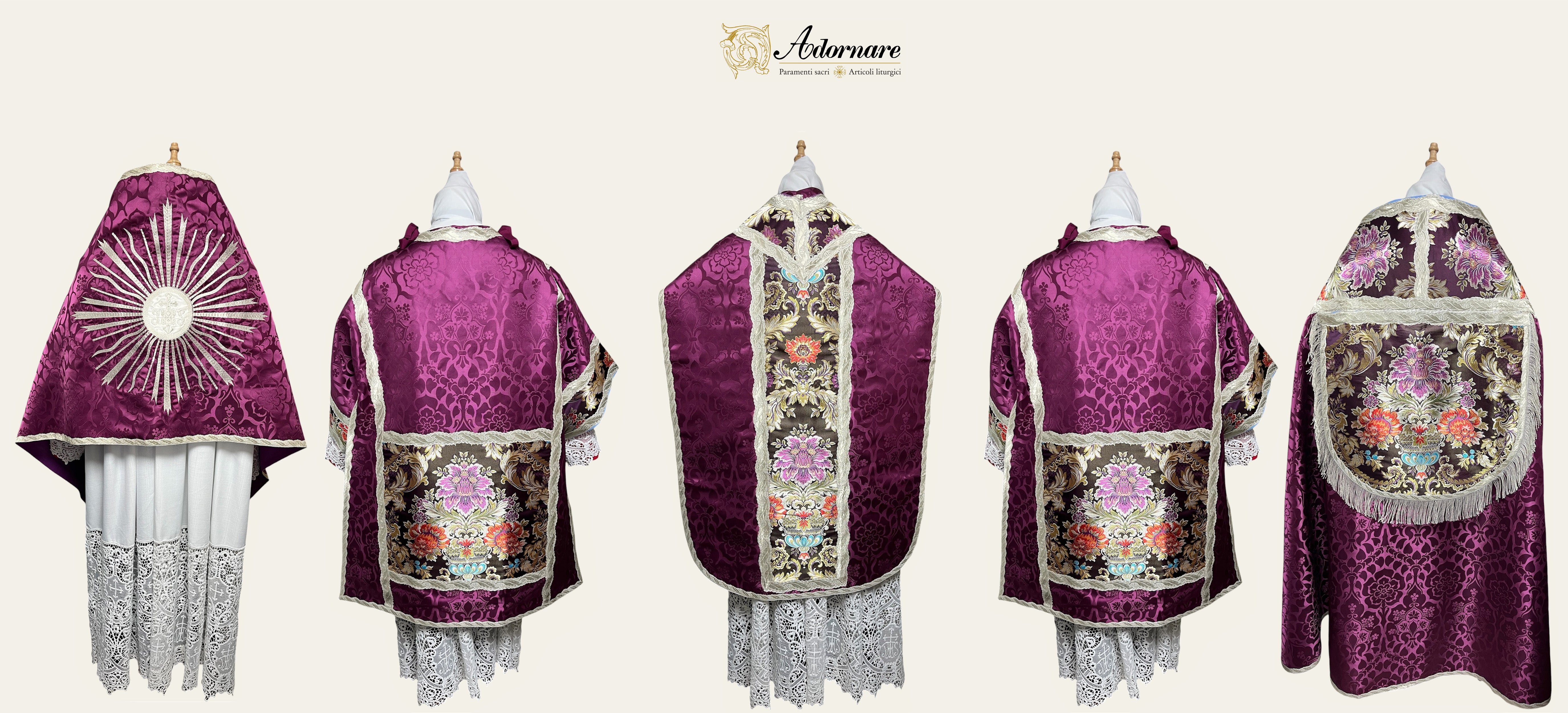 Italian Solemn Mass Set in damask with brocade insert – Adornare