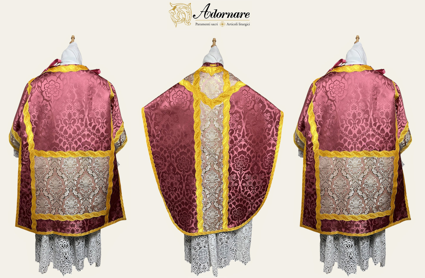 St Philip Neri Solemn Mass Set in damask with floral brocade panels