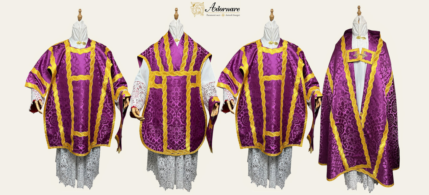 Italian Solemn Mass Set in damask with French-style Dalmatics