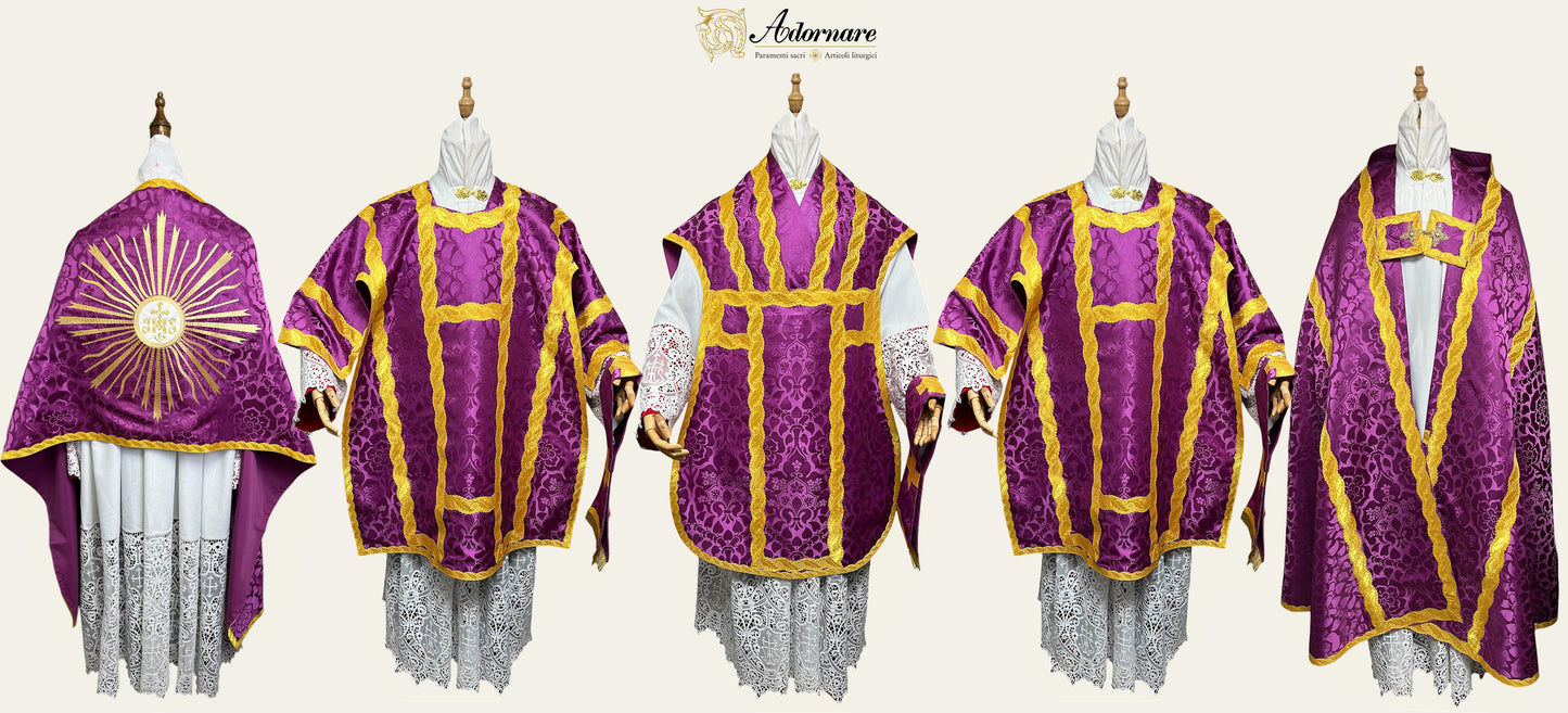 Italian Solemn Mass Set in damask with French-style Dalmatics