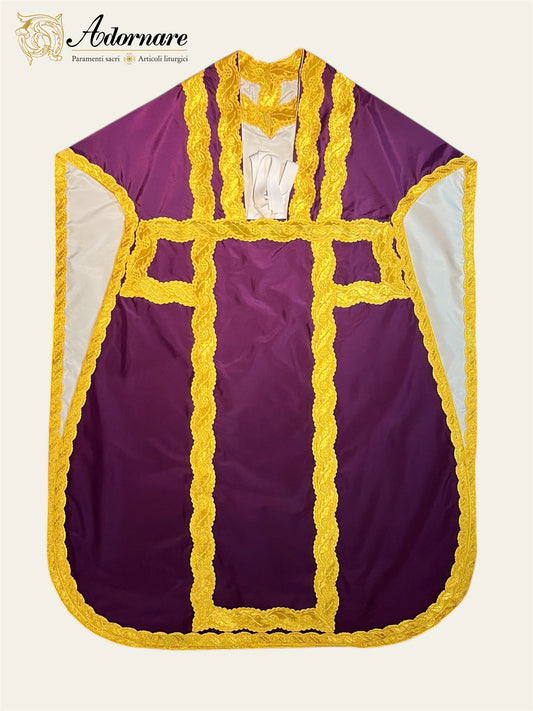 Silk Taffeta Reversible Italian Travel Set (White/Violet) / Pianeta Romana bicolore in pura seta